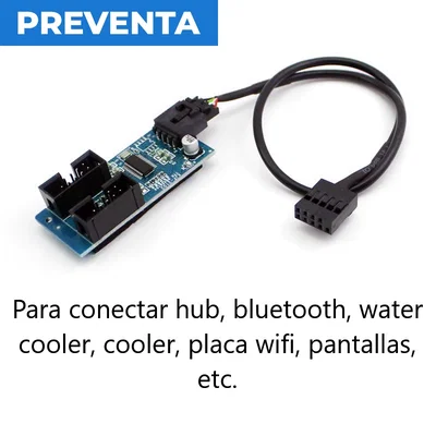 Puerto USB 2.0 Splitter 1 a 2 Hembra Divisor