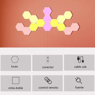 Luces ambientales PRO hexagonal panel led RGB simil nanoleaf cololight