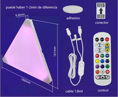 Luces ambientales PRO triangular 9.9mm panel led simil nanoleaf