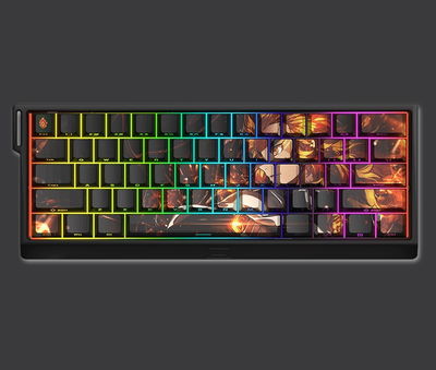 Keycaps PBT Cherry Kyojuro Rengoku 131 Keys Kimetsu no yaiba