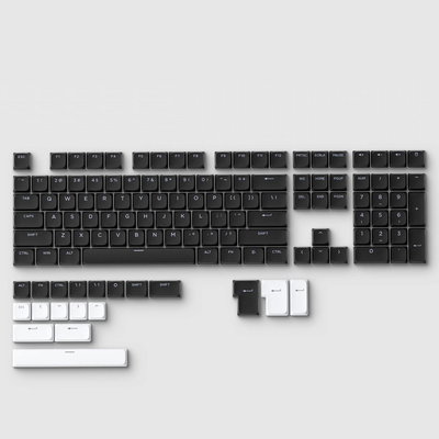 Keycaps PBT JWA White On Black 127 Keys