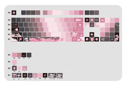 OUTLET Keycaps PBT Cherry Peach Blossom Side Printed 122 Keys