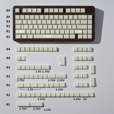 Keycaps PBT Cherry Marble White 150 Keys