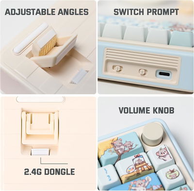 Cidoo Nebula Celeste Combo Teclado Mecanico Inalámbrico Wireless 