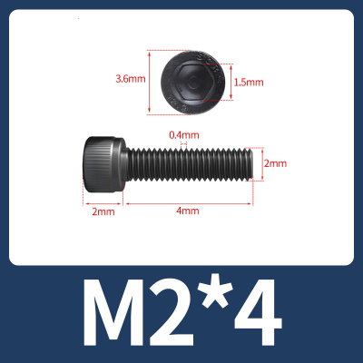 Tornillo Allen M2x4 M2*4 acero aleado