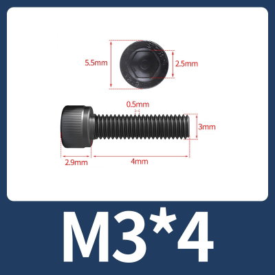 Tornillo Allen M3x4 M3*4 acero aleado