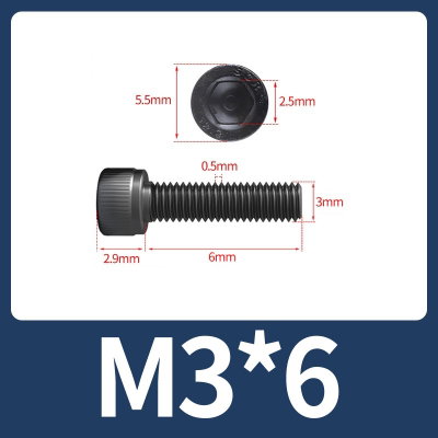 Tornillo Allen M3x6 M3*6 acero aleado