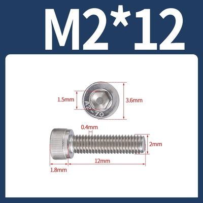 Tornillo Allen M2x12 M2*12 inoxidable 304 