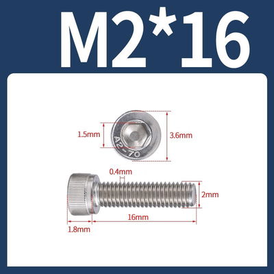 Tornillo Allen M2x16 M2*16 inoxidable 304 