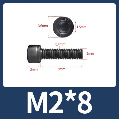 Tornillo Allen M2x8 M2*8 acero aleado