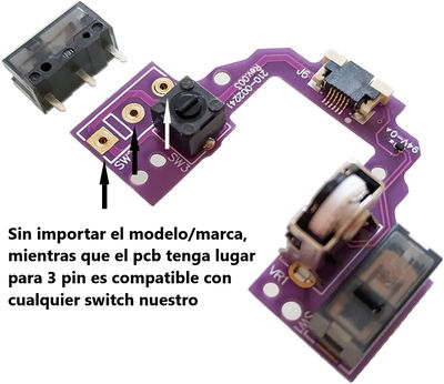 Switch Kailh Silent 6x6x7.3mm 5m para mouse