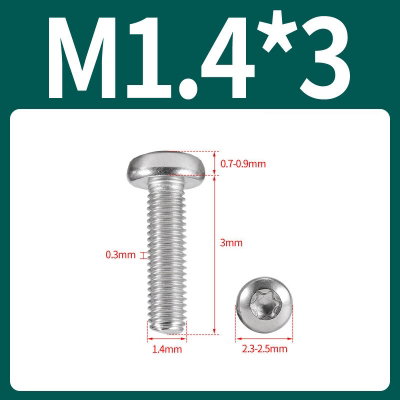 Tornillo Torx M1.4x3 M1.4*3 inoxidable 304