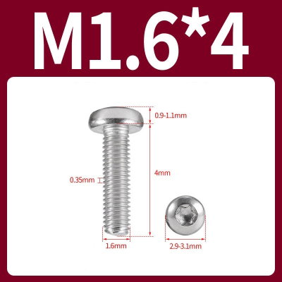 Tornillo Torx M1.6x4 M1.6*4 inoxidable 304