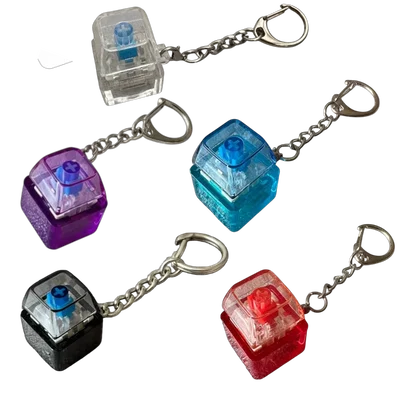 Pack 50 Llaveros Clicker Keycap con Switch Mecánico con Luz LED