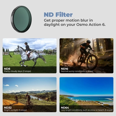 Filtros ND8/16/32/64 FREEWELL para DJI Osmo Action 6