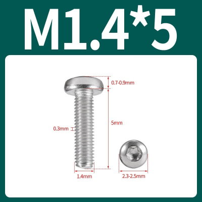 Tornillo Torx M1.4x5 M1.4*5 inoxidable 304