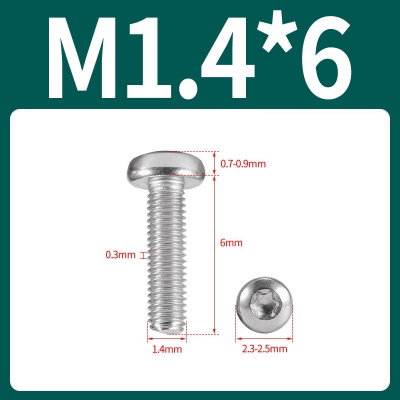 Tornillo Torx M1.4x6 M1.4*6 inoxidable 304