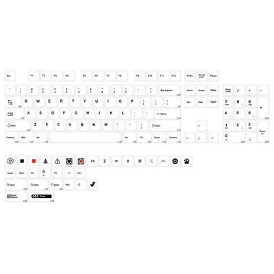 Keycaps PBT KOA Minimalist White EN 135 Keys
