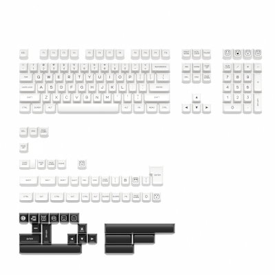 Keycaps PBT SA Black on White 160 Keys