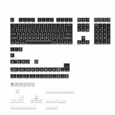 Keycaps PBT SA White on Black 160 Keys