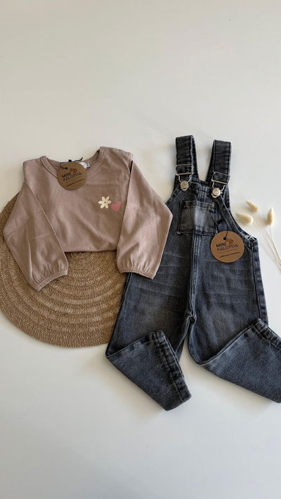 Jardinero de jeans gris
