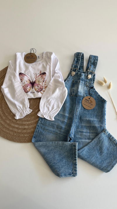 Jardinero de jeans celeste