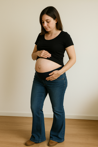 Jeans Oxford elastizado con faja 