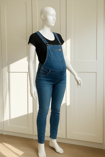 Jardinero de jeans embarazada 