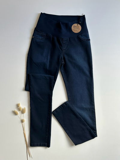 Jeans chupin clásico azul elastizado con faja