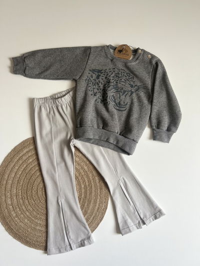 Calza gris oxford algodón 