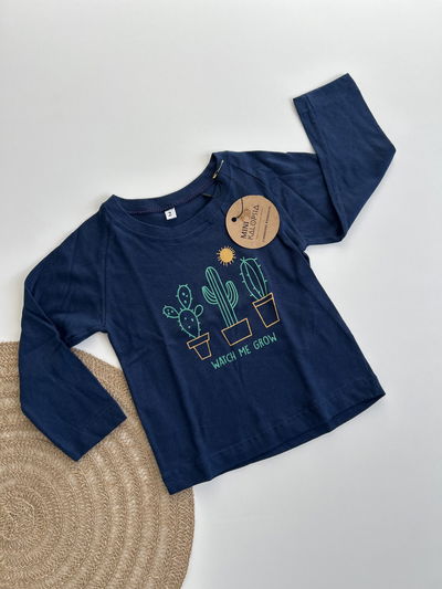 Remera azul ML cactus