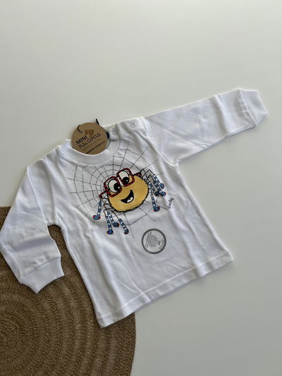 Remera ML blanca arañita