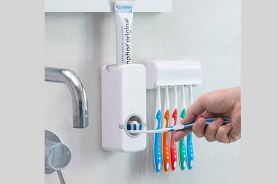 Dispenser dentífrico + porta cepillos 