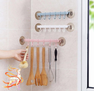 Organizador 6 ganchos adhesivo colgante