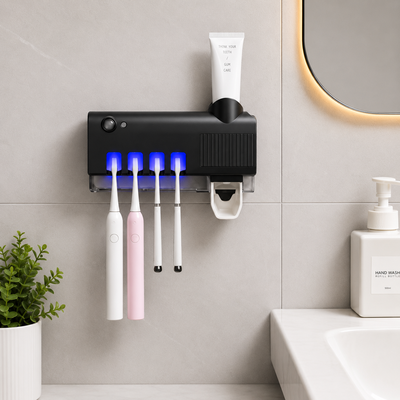 Dispenser dentífrico y porta cepillos UV