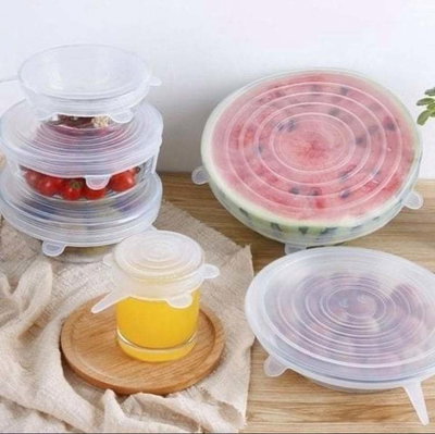 Tapas de silicona reutilizables x6