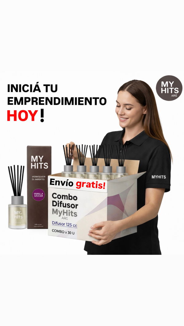 Combo DIfusores 30U (30 Unidades de Difusor varilla 125cc Linea My Hits)