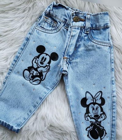 Jeans Estampado Minnie-Mickey 