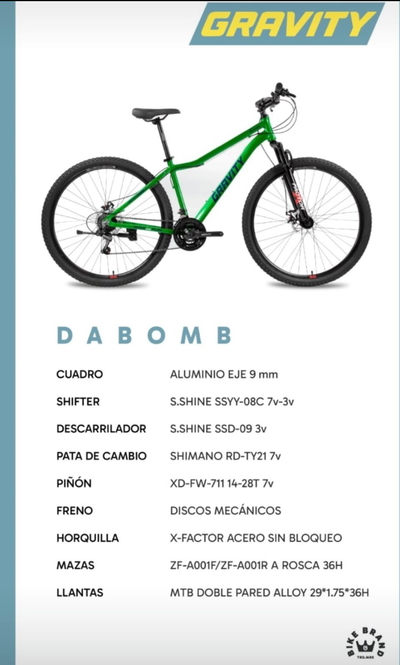 Bicicleta GRAVITY Dabom 