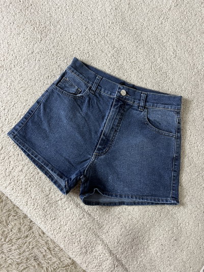 Short tiro alto blue