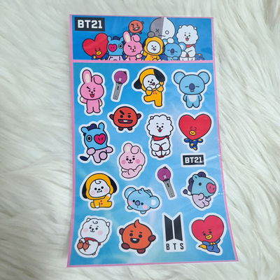 Stickers Plancha papel A5 BTS BT21