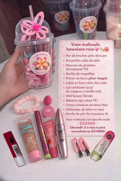 vaso malteada hawaii rosa