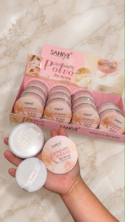 polvo traslucido con borla saniye
