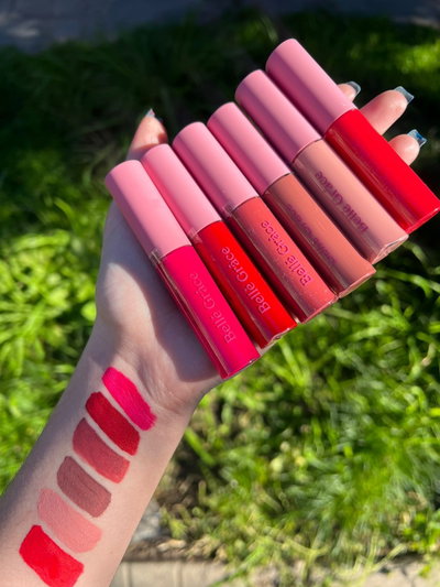 Labial liquido matte tapa rosa Belle Grace