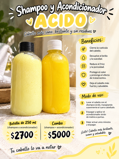 Shampoo y acondicionador acido🍯💛