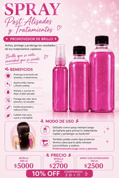 Spray post tratamientos y para alisar