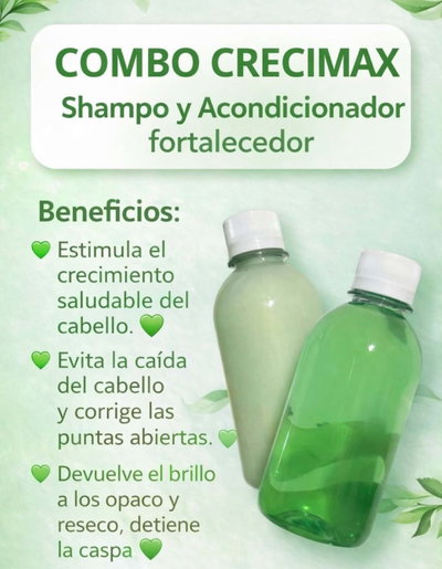 combo shampoo y acondicionador crecimax