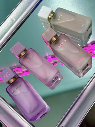 Set 4 perfumes vidrio city girl