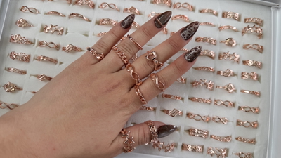 Anillos dorados 16-19 bañados OFERTA