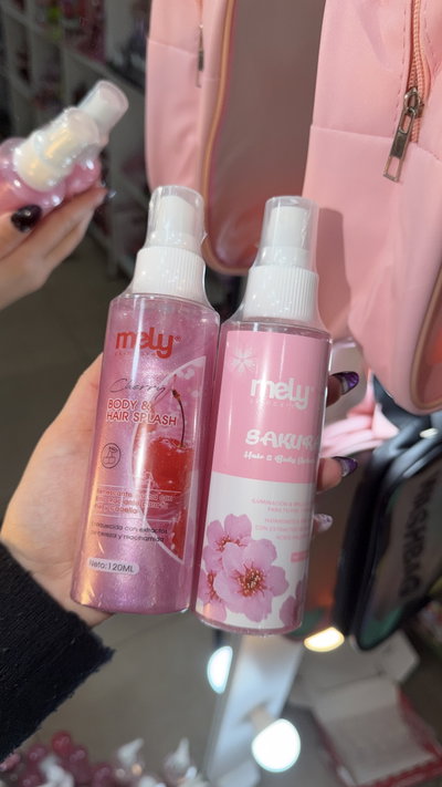 Body splash cereza y sakura mely glitter